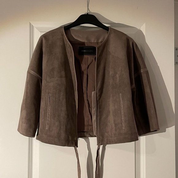 BCBG Cropped Suede Jacket - Small - Picture 2 of 7